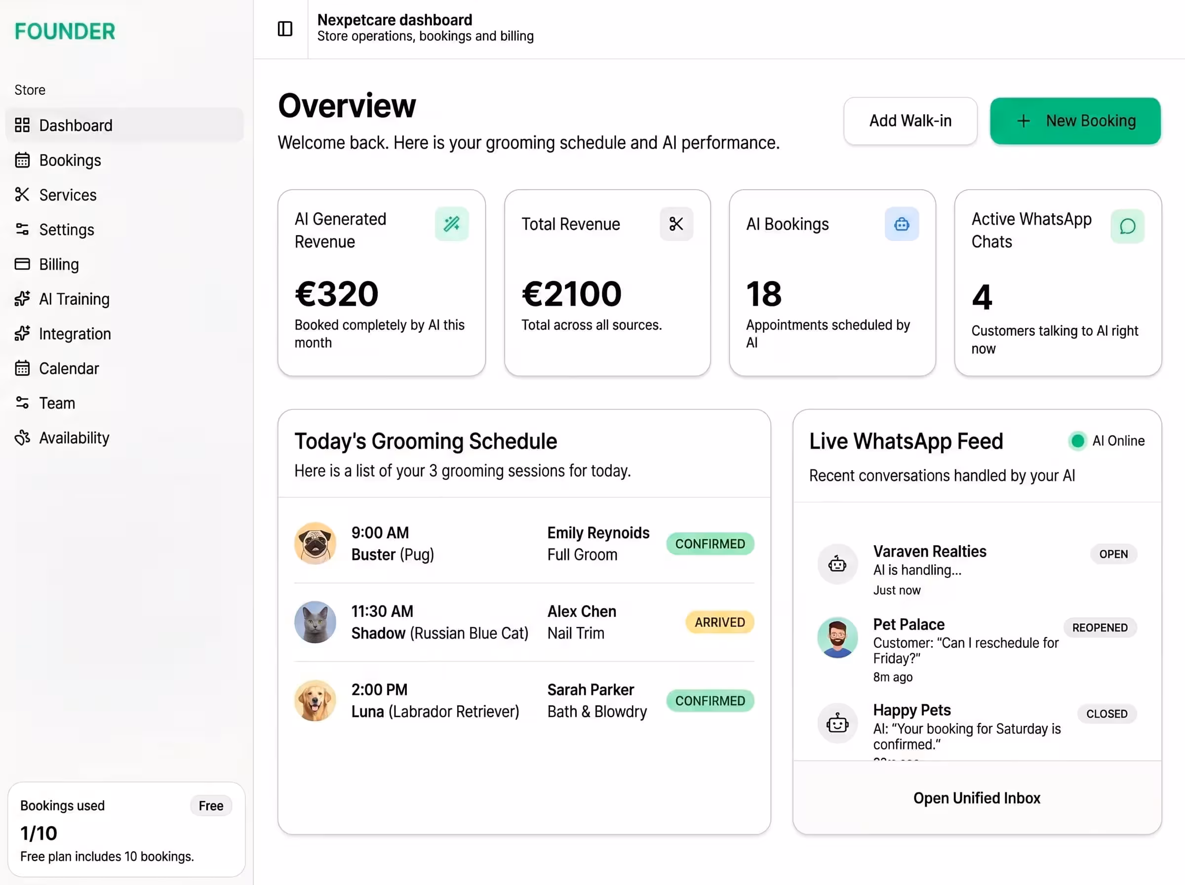 NexPetCare CRM Dashboard